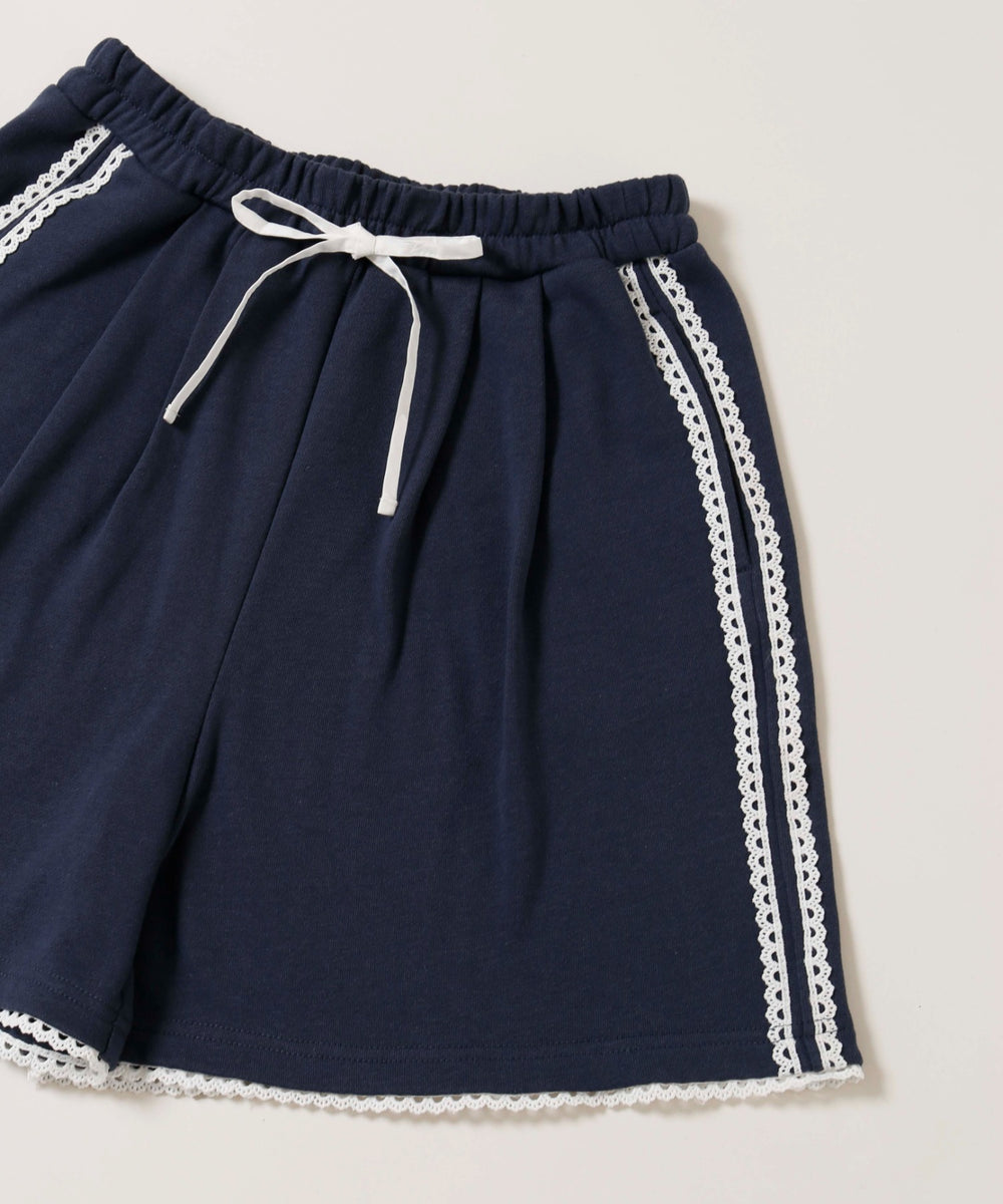 レースパイピングハーフパンツ