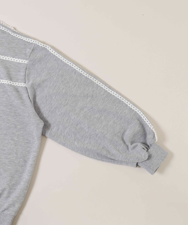 レースパイピングジップパーカー