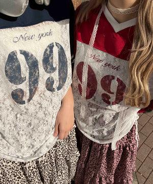 レース切り替えユニフォームロンT