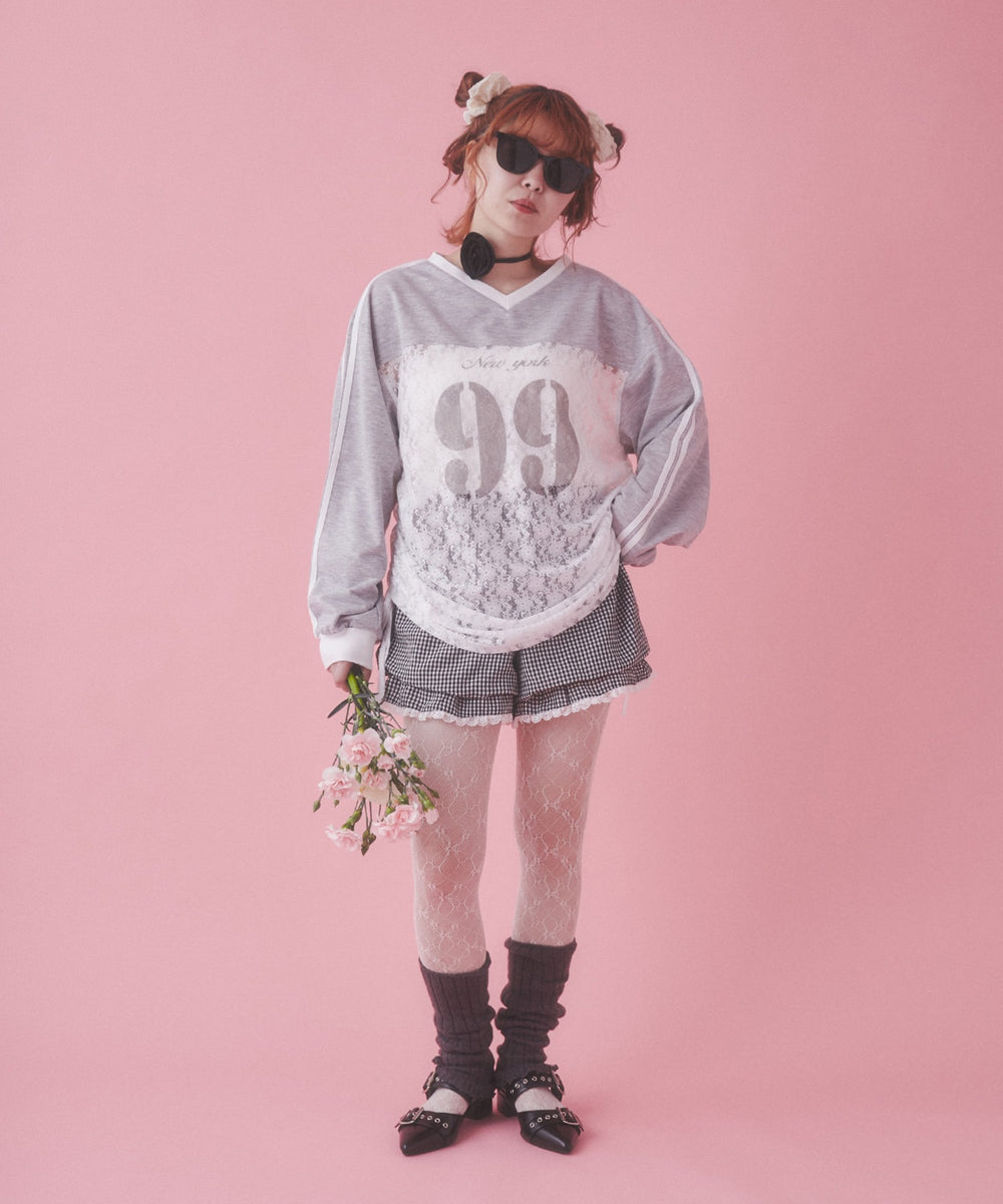 レース切り替えユニフォームロンT