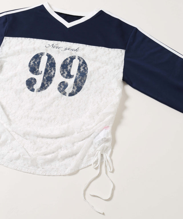 レース切り替えユニフォームロンT