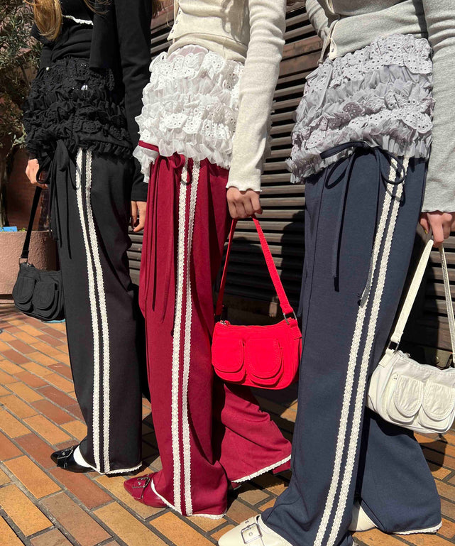 レースライントラックパンツ