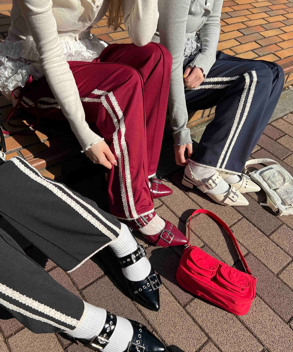 レースライントラックパンツ