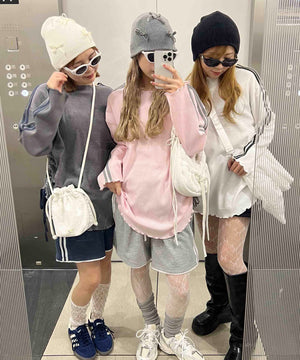 サイドドロスト2ラインワッフルロンT