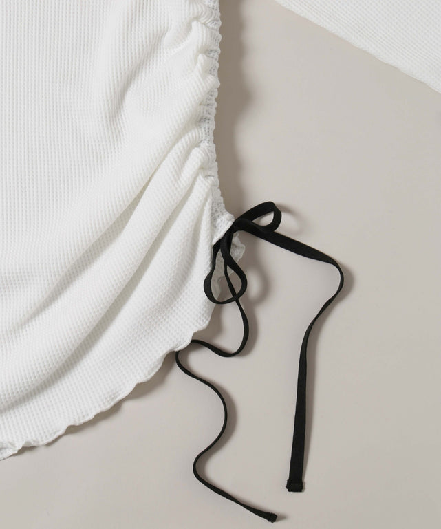 サイドドロスト2ラインワッフルロンT