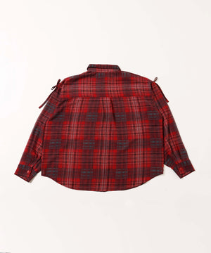 シアーチェックリボンビッグシャツ