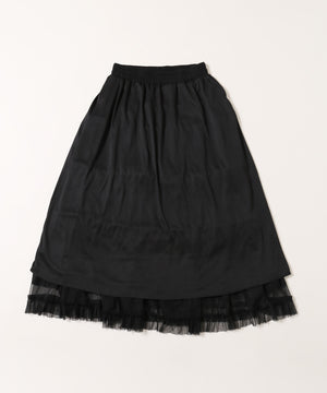 チュールティアードロングスカート