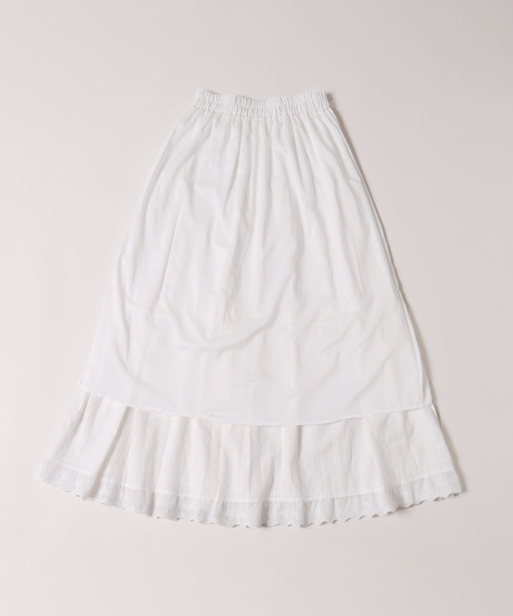 コットンレースロングスカート