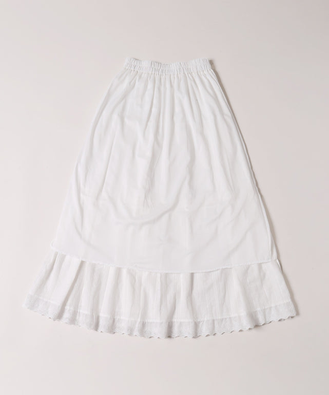 コットンレースロングスカート