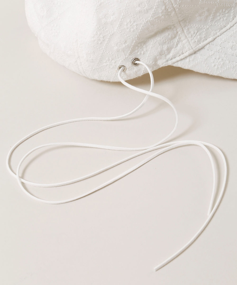 サイドリボンコットンレースキャップ