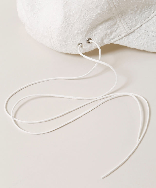 サイドリボンコットンレースキャップ