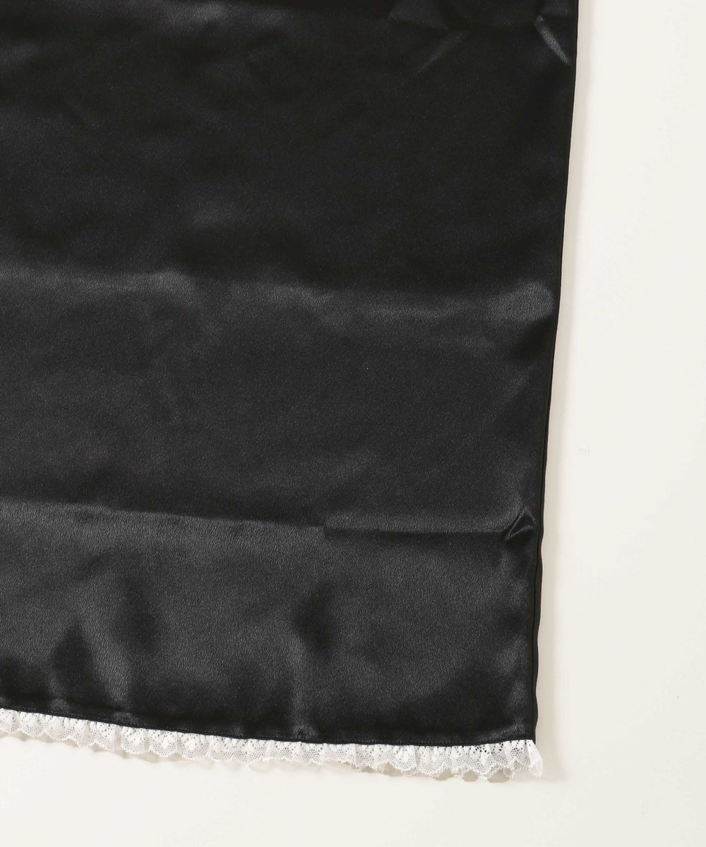 シアーエプロンセットサテンロングスカート