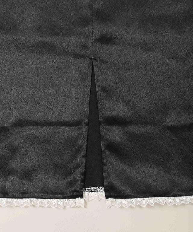 シアーエプロンセットサテンロングスカート