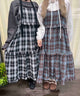 ネルチェックロングキャミワンピース