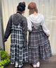ネルチェックロングキャミワンピース
