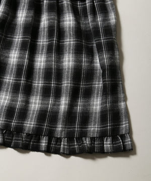 ネルチェックロングキャミワンピース