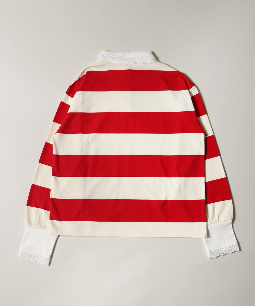 レースパイピングラガーシャツ