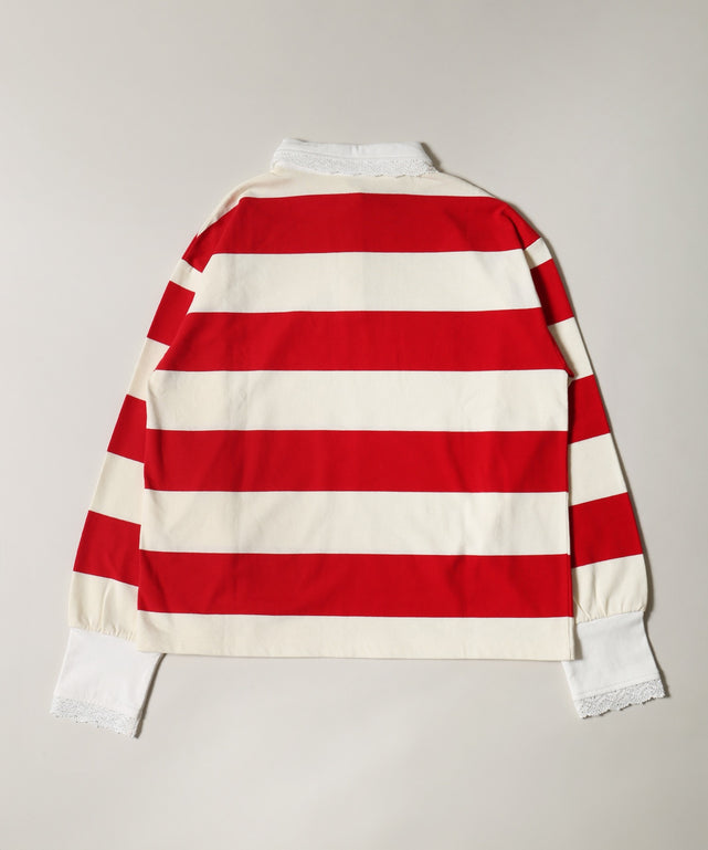 レースパイピングラガーシャツ