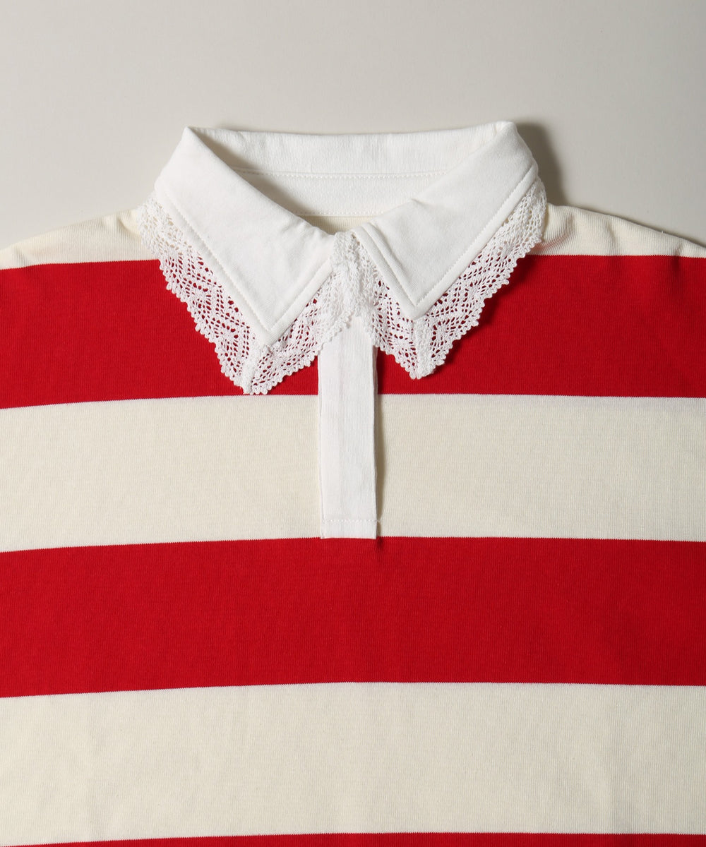 レースパイピングラガーシャツ