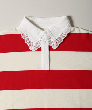 レースパイピングラガーシャツ