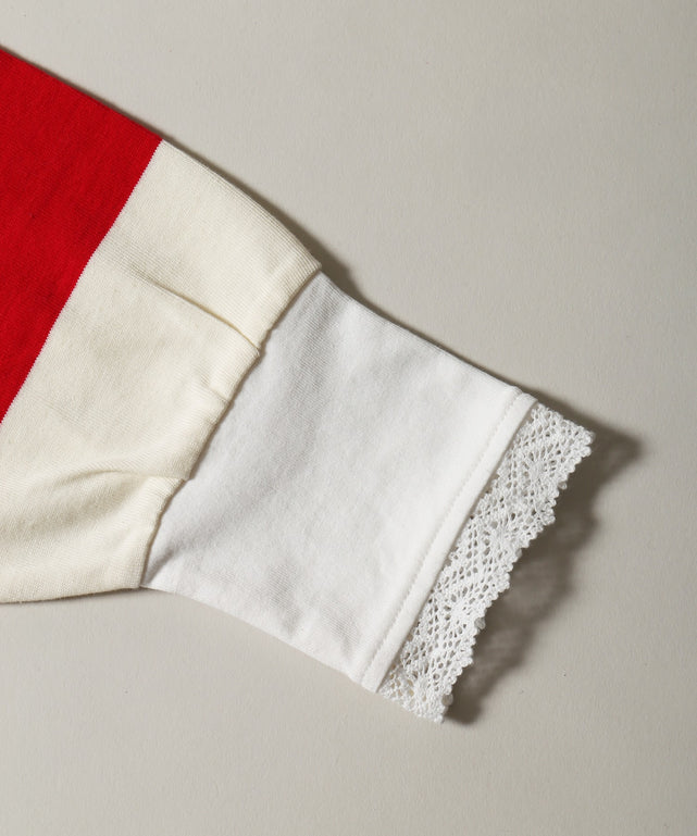 レースパイピングラガーシャツ