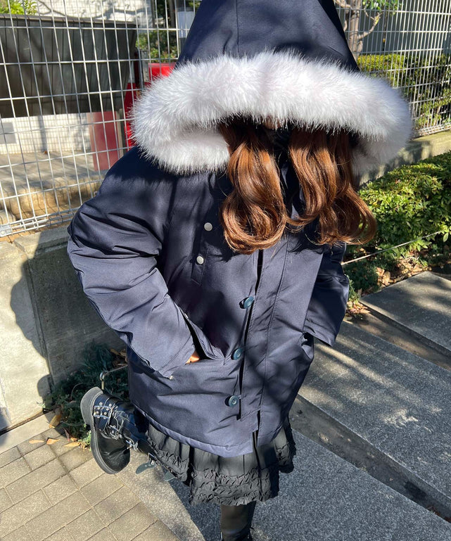 ネイビー モデル：157㎝ Mサイズ着用