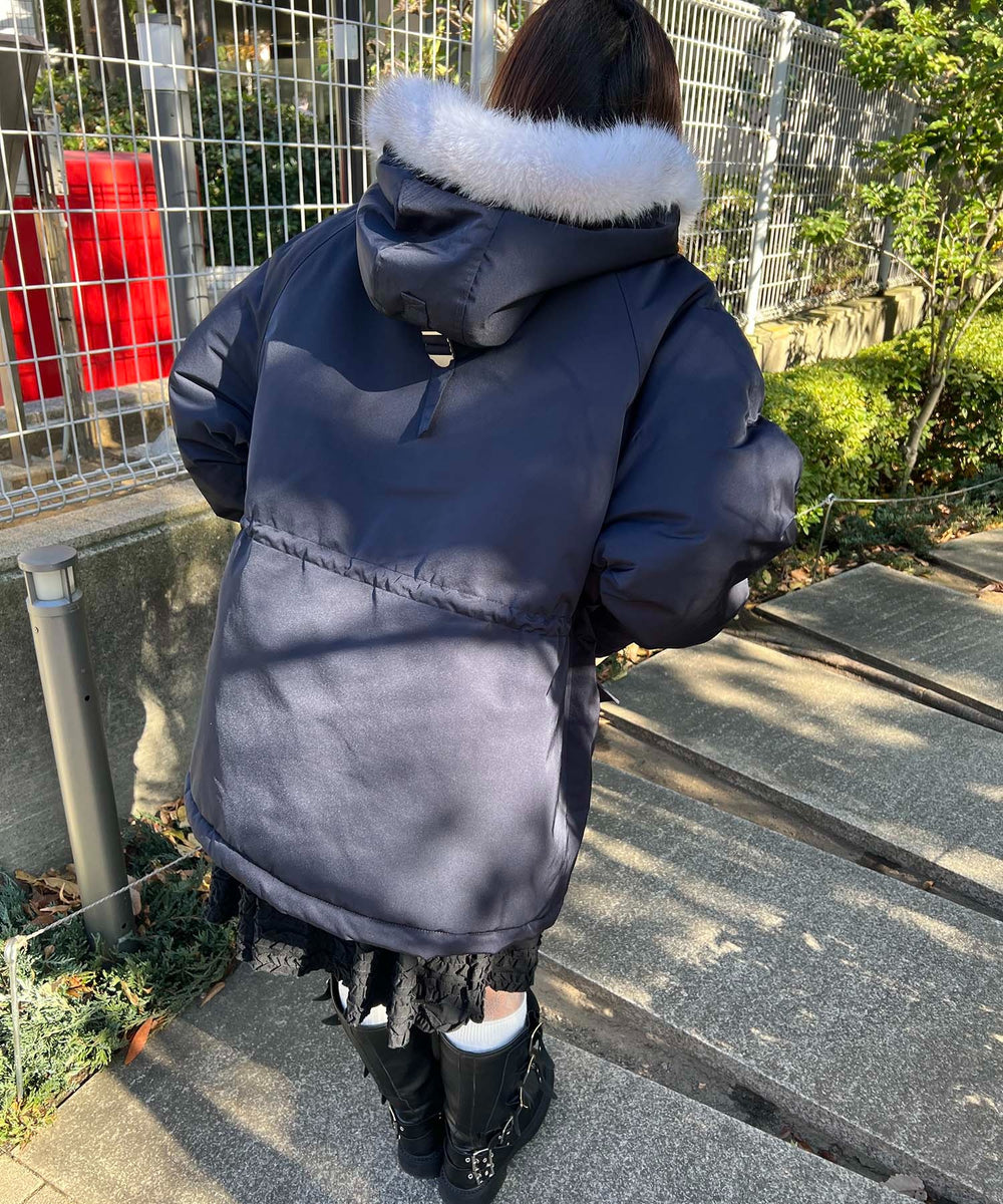 ネイビー モデル：157㎝ Mサイズ着用