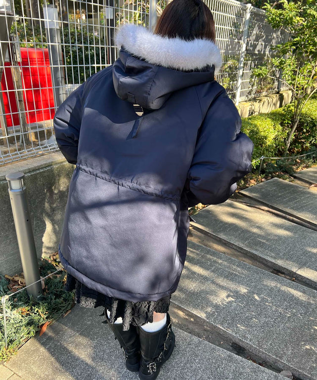 ネイビー モデル：157㎝ Mサイズ着用