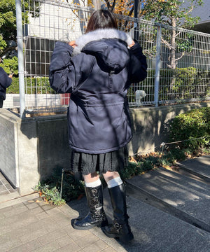 ネイビー モデル：157㎝ Mサイズ着用