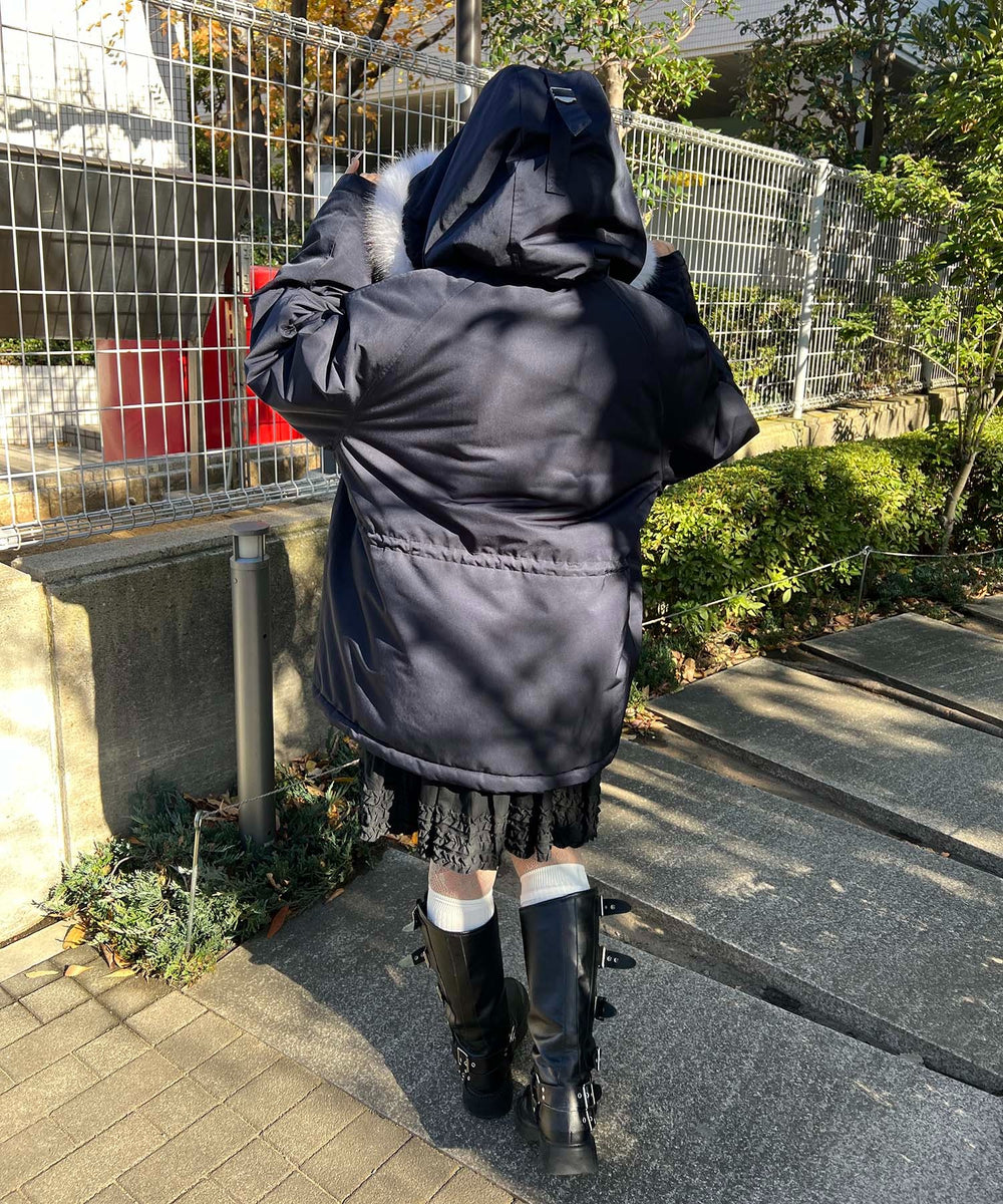 ネイビー モデル：157㎝ Mサイズ着用