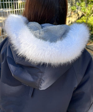 ネイビー モデル：157㎝ Mサイズ着用