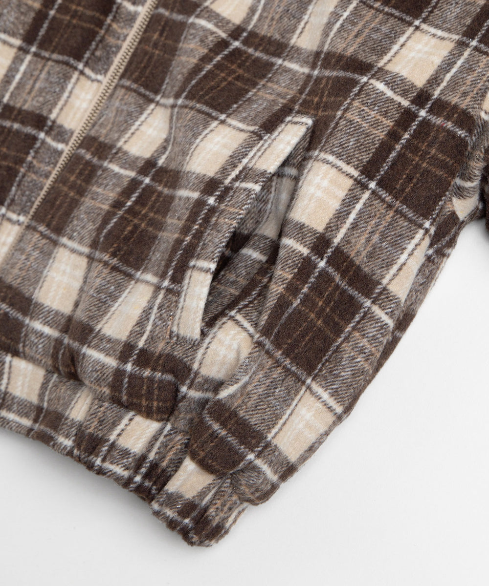 ボア襟チェック柄ブルゾン