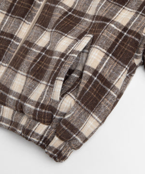 ボア襟チェック柄ブルゾン