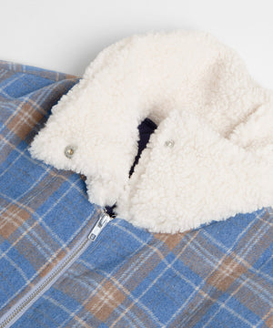 ボア襟チェック柄ブルゾン