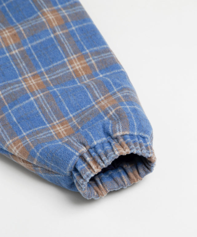 ボア襟チェック柄ブルゾン