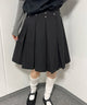 スタッズデザインミドルスカート/ブラック モデル：160㎝ F着用