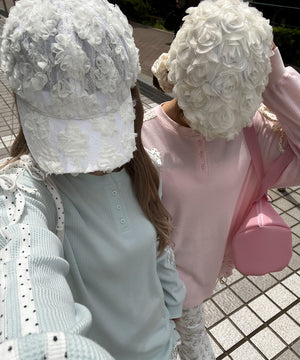 ドットラインリボンワッフルロンT
