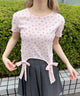 リトルフラワーWリボンTシャツ/ピンク モデル：160㎝ F着用