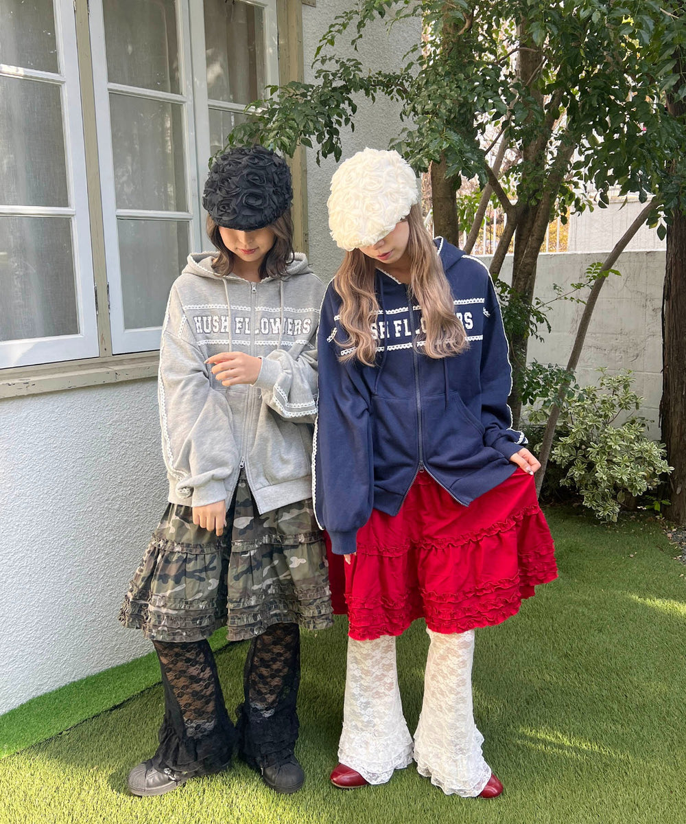 ドットパッチワークジップパーカー