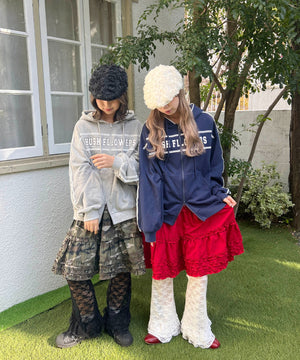 ドットパッチワークジップパーカー