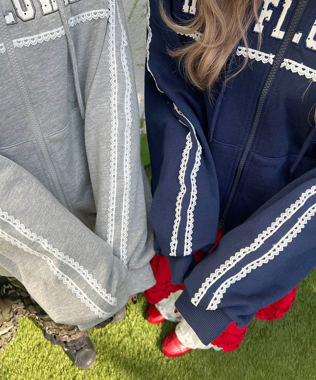 ドットパッチワークジップパーカー