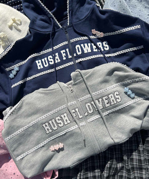 ドットパッチワークジップパーカー