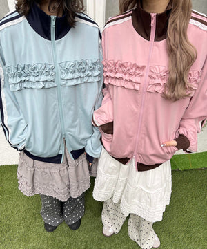 フリルギャザートラックジャケット