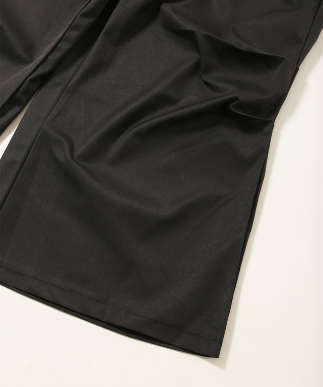 チェックレイヤードワイドパンツ