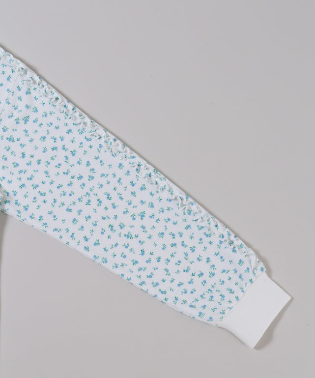 フリルラインフラワーワッフルロンT