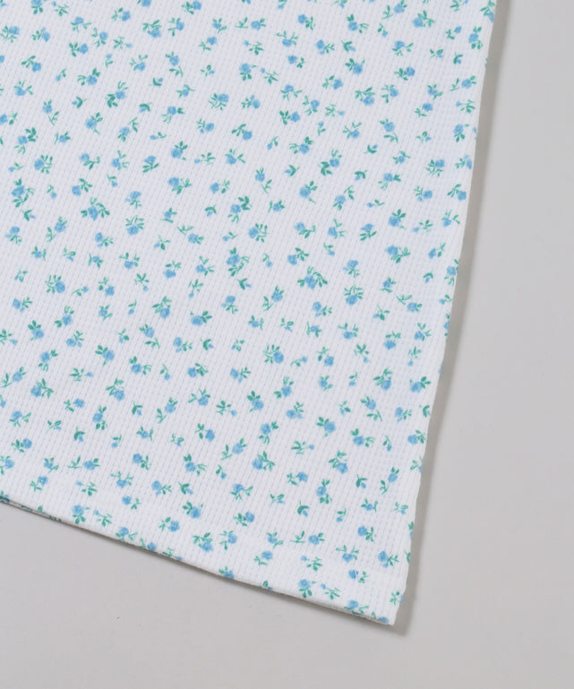 フリルラインフラワーワッフルロンT