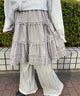 ボリュームフリルミドルスカート/グレー モデル：160㎝ F着用