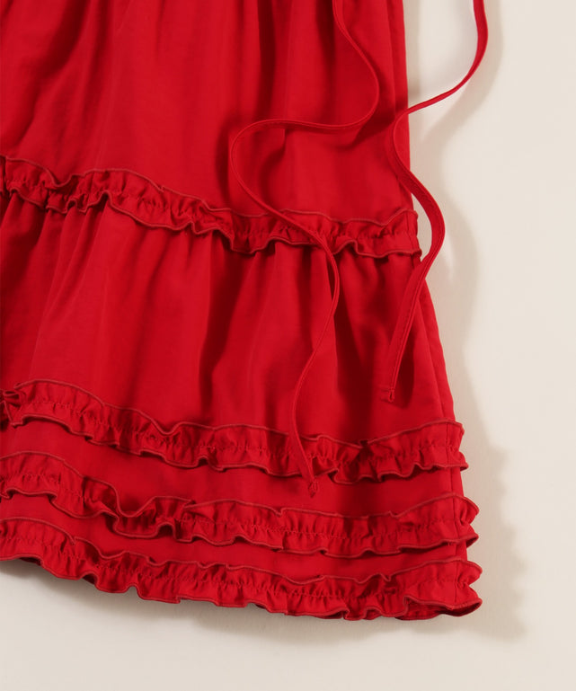 ボリュームフリルミドルスカート