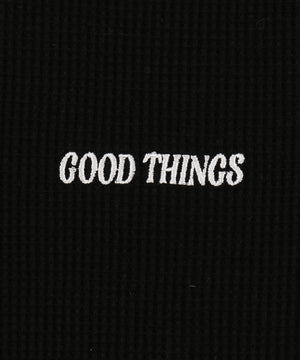 リボンポイント2ラインワッフルTシャツ