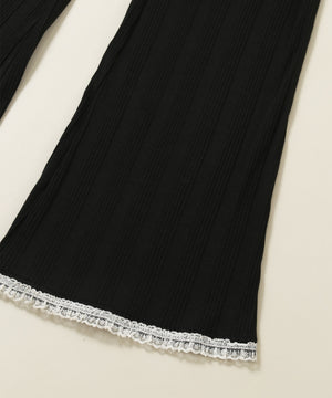 レースヘムワイドパンツ